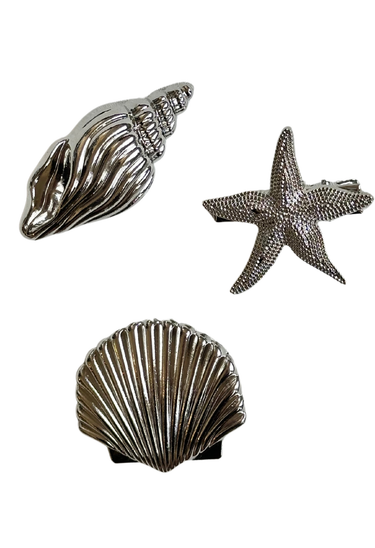Seashell Hair Clips Set of 3