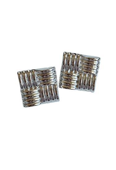 Cora Textured Square Statement Earrings